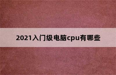 2021入门级电脑cpu有哪些