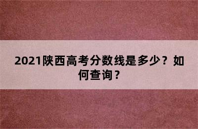 2021陕西高考分数线是多少？如何查询？