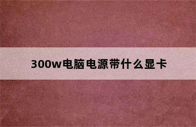 300w电脑电源带什么显卡