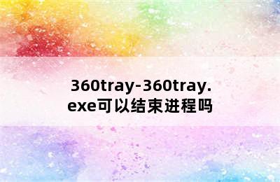 360tray-360tray.exe可以结束进程吗