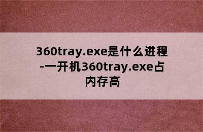 360tray.exe是什么进程-一开机360tray.exe占内存高