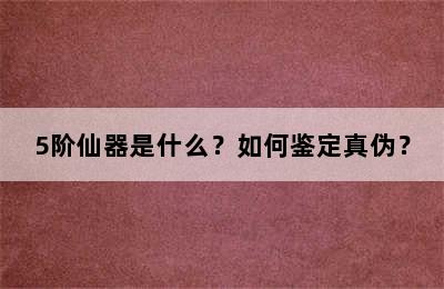 5阶仙器是什么？如何鉴定真伪？