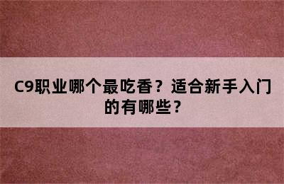 C9职业哪个最吃香？适合新手入门的有哪些？