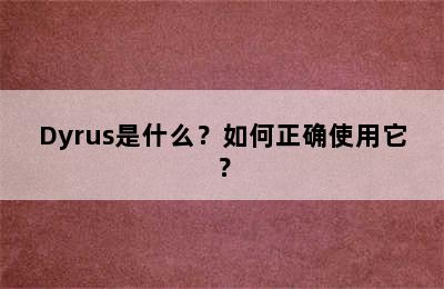 Dyrus是什么？如何正确使用它？