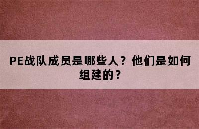 PE战队成员是哪些人？他们是如何组建的？