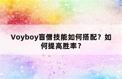 Voyboy盲僧技能如何搭配？如何提高胜率？