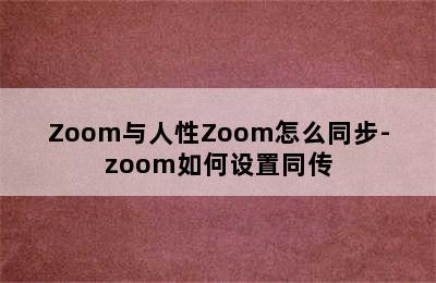 Zoom与人性Zoom怎么同步-zoom如何设置同传