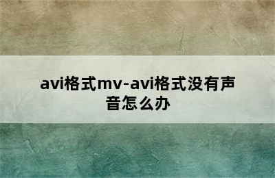 avi格式mv-avi格式没有声音怎么办