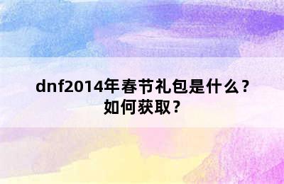 dnf2014年春节礼包是什么？如何获取？