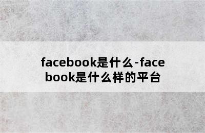 facebook是什么-facebook是什么样的平台
