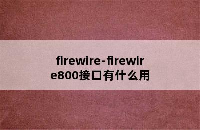 firewire-firewire800接口有什么用