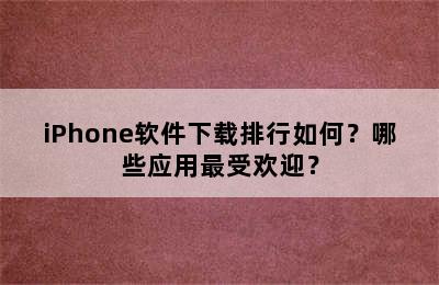 iPhone软件下载排行如何？哪些应用最受欢迎？