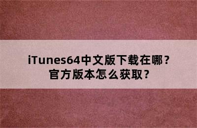 iTunes64中文版下载在哪？官方版本怎么获取？