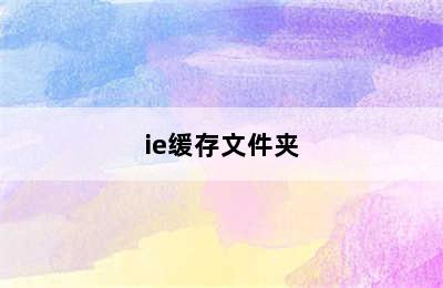 ie缓存文件夹