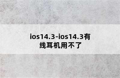 ios14.3-ios14.3有线耳机用不了