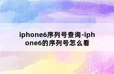 iphone6序列号查询-iphone6的序列号怎么看