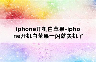 iphone开机白苹果-iphone开机白苹果一闪就关机了