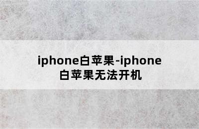 iphone白苹果-iphone白苹果无法开机