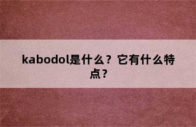 kabodol是什么？它有什么特点？