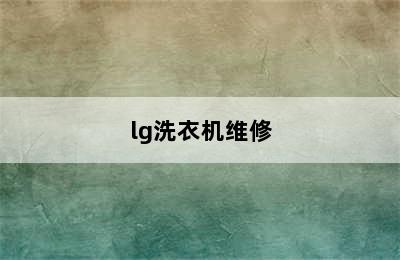 lg洗衣机维修