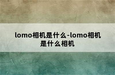 lomo相机是什么-lomo相机是什么相机
