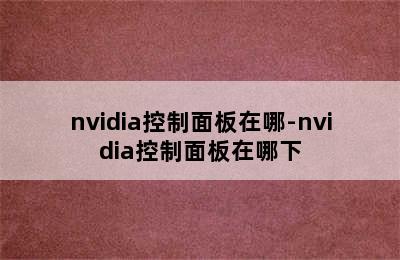 nvidia控制面板在哪-nvidia控制面板在哪下