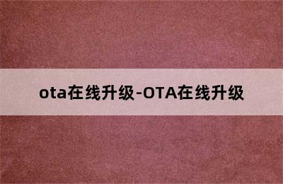 ota在线升级-OTA在线升级