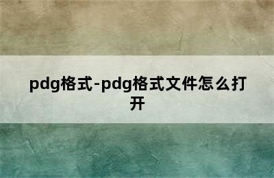 pdg格式-pdg格式文件怎么打开