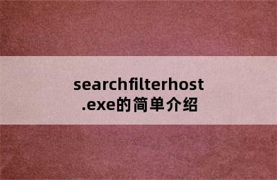 searchfilterhost.exe的简单介绍