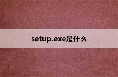 setup.exe是什么