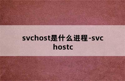 svchost是什么进程-svchostc