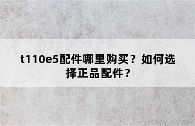 t110e5配件哪里购买？如何选择正品配件？