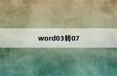 word03转07