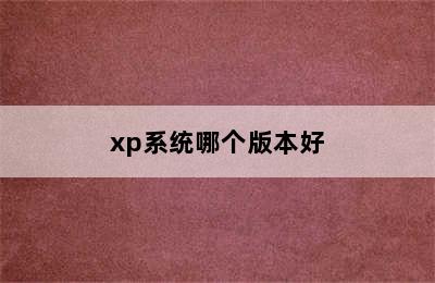 xp系统哪个版本好