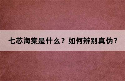 七芯海棠是什么？如何辨别真伪？