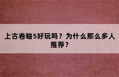 上古卷轴5好玩吗？为什么那么多人推荐？