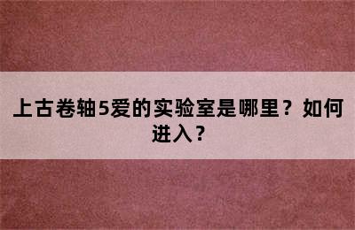 上古卷轴5爱的实验室是哪里？如何进入？