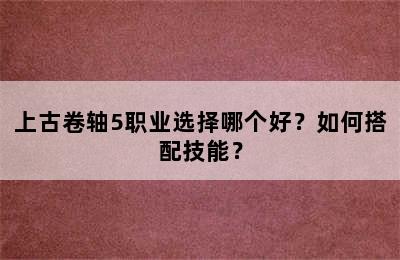 上古卷轴5职业选择哪个好？如何搭配技能？