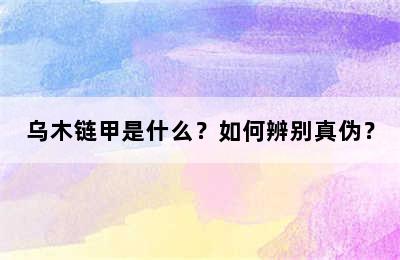 乌木链甲是什么？如何辨别真伪？