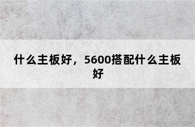 什么主板好，5600搭配什么主板好