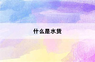 什么是水货