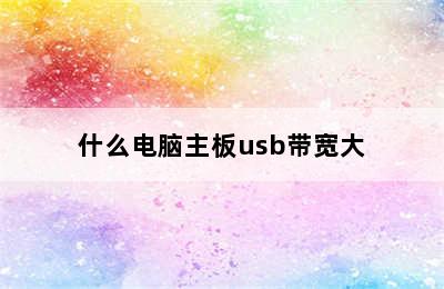 什么电脑主板usb带宽大