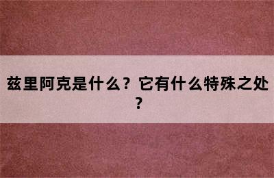 兹里阿克是什么？它有什么特殊之处？