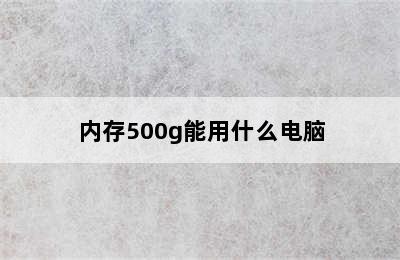 内存500g能用什么电脑