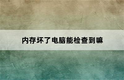 内存坏了电脑能检查到嘛