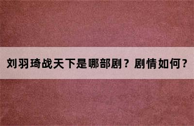 刘羽琦战天下是哪部剧？剧情如何？