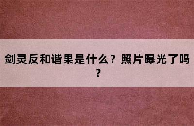 剑灵反和谐果是什么？照片曝光了吗？