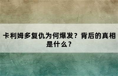 卡利姆多复仇为何爆发？背后的真相是什么？