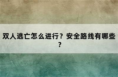 双人逃亡怎么进行？安全路线有哪些？