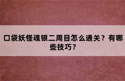 口袋妖怪魂银二周目怎么通关？有哪些技巧？